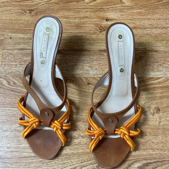 CELINE heel Sandals Sz 40 Made in Italy - Picture 1 of 12
